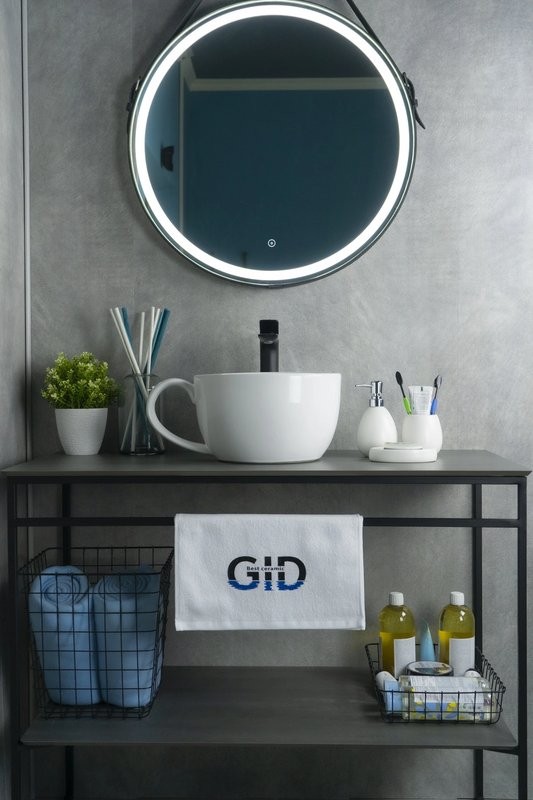 Накладная раковина GID Creativo N9055 40 глянцевая белая, круглая, фаянс