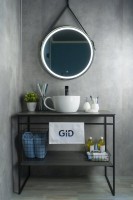 Накладная раковина GID Creativo N9055 40 глянцевая белая, круглая, фаянс