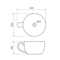 Накладная раковина GID Creativo N9055 40 глянцевая белая, круглая, фаянс