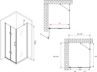 Душевой уголок Abber Zart AG08100P-S91 100х90, профиль хром, стекло прозрачное