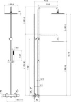 Душевая стойка KERAMA MARAZZI Ole 61157KM.01.093 черный матовый