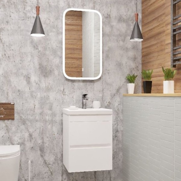 Мебель для ванной комнаты Art&Max Family 40, подвесная, Bianco Lucido