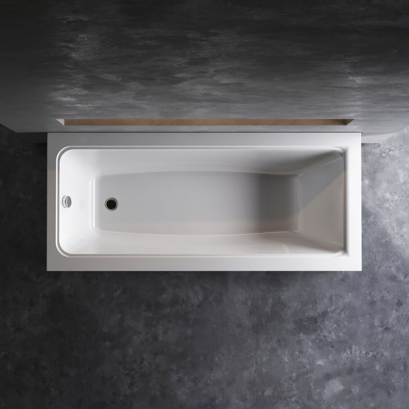 Акриловая ванна AM.PM Gem W90A 170x75 см, пристенная, белая, с каркасом