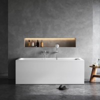 Акриловая ванна AM.PM Gem W90A 170x75 см, пристенная, белая, с каркасом