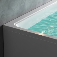 Акриловая ванна AM.PM Gem W90A 170x75 см, пристенная, белая, с каркасом