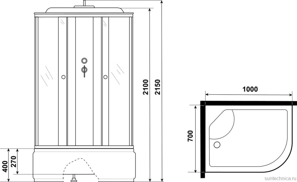 Душевая кабина Niagara Eco E100/70/40L/TN 100х70 см