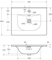 Мебельная раковина BelBagno BB-8099-60 глянцевая белая