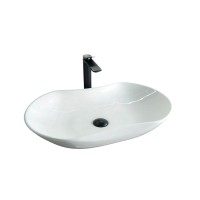 Накладная раковина GID Lago N9175 67 глянцевая белая, овальная, фаянс