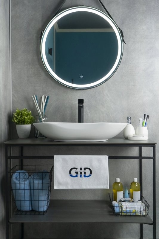 Накладная раковина GID Lago N9175 67 глянцевая белая, овальная, фаянс