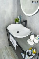 Накладная раковина GID Lago N9175 67 глянцевая белая, овальная, фаянс