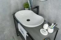 Накладная раковина GID Lago N9175 67 глянцевая белая, овальная, фаянс