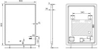 Зеркало Esbano ESMI2073HDSA с полкой