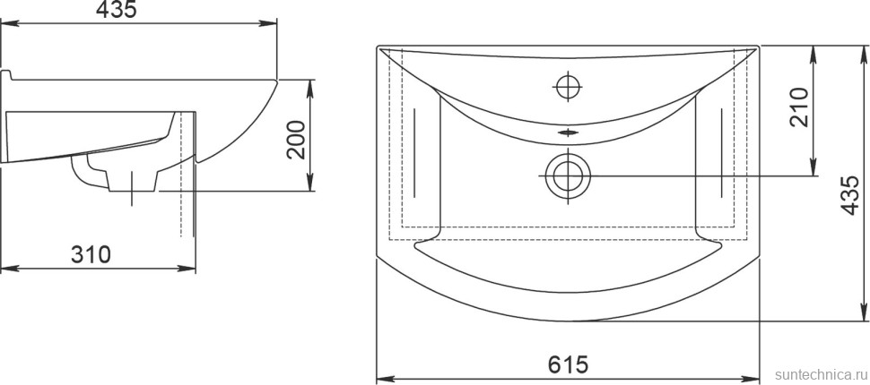 Тумба с раковиной СаНта Родос (Грация) 60 напольная