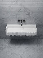 Раковина подвесная Abber Stein AS2652-0.8 80 матовая белая, прямоугольная, искусственный камень