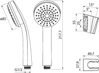 Душевой комплект Смеситель IDDIS Slide SLISB00i02WA + Гарнитур 0011F00i16