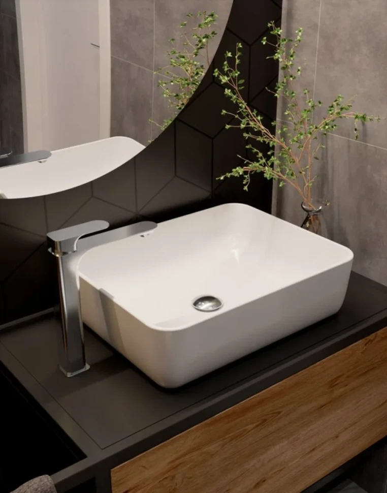 Смеситель для раковины высокий хром, AQUAme Monza AQM6314CR