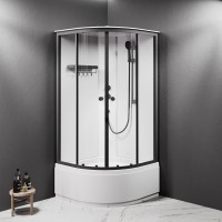 Душевая кабина AM.PM X-Joy Deep W94C-401A-090BT 90х90 см, высокий поддон, матовый черный