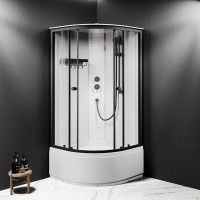 Душевая кабина AM.PM X-Joy Deep W94C-401A-090BT 90х90 см, высокий поддон, матовый черный