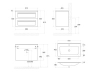 Тумба под раковину без столешницы Art&Max Platino 80 подвесная, белый глянец