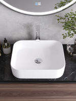 Накладная раковина Cezares 45 глянцевая белая, прямоугольная, фаянс