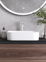 Накладная раковина Cezares 45 глянцевая белая, прямоугольная, фаянс