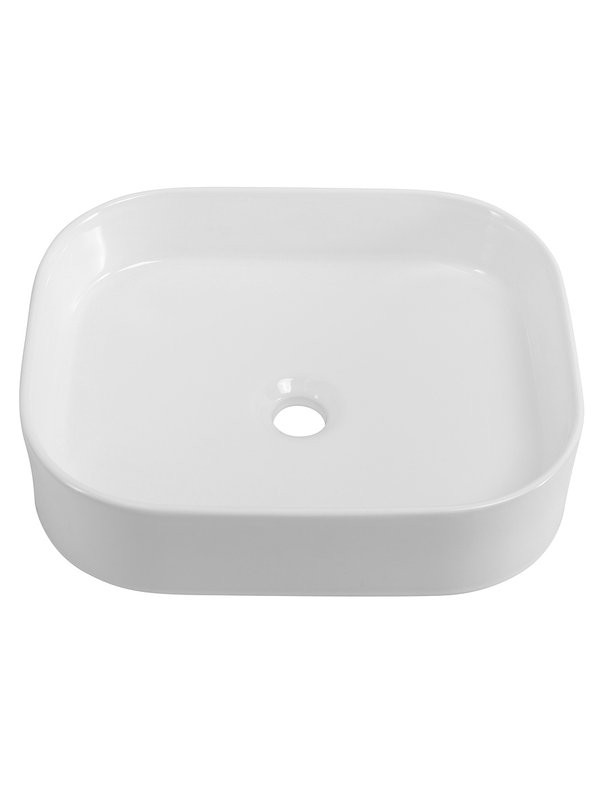 Накладная раковина Cezares 45 глянцевая белая, прямоугольная, фаянс