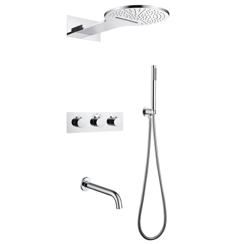 Душевой комплект Abber Wasser Kreis AF8150 С ВНУТРЕННЕЙ ЧАСТЬЮ, хром