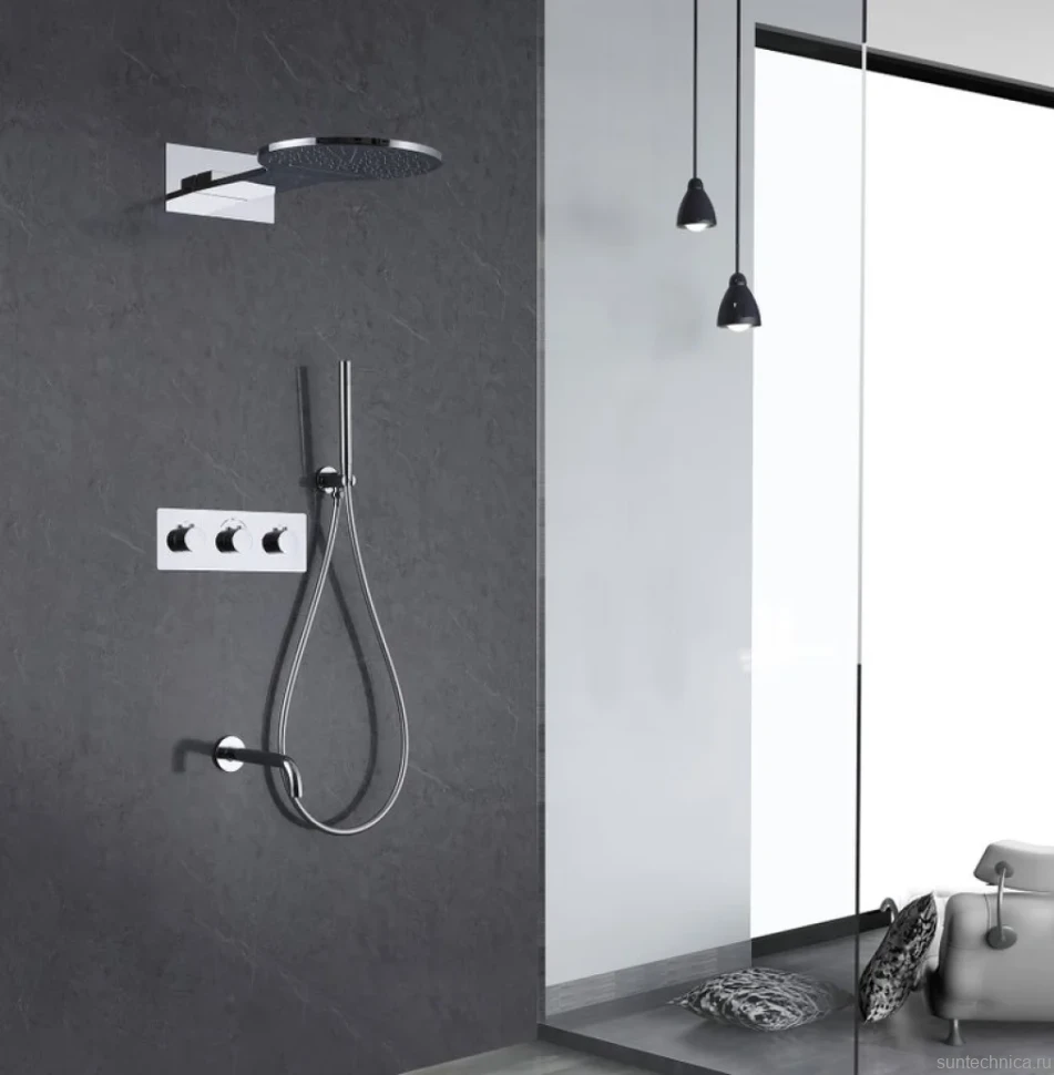 Душевой комплект Abber Wasser Kreis AF8150 С ВНУТРЕННЕЙ ЧАСТЬЮ, хром