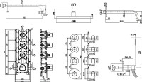 Душевой комплект Paffoni Modular Box KITMB019HG046KING С ВНУТРЕННЕЙ ЧАСТЬЮ, верхний душ 30 см, медовое золото