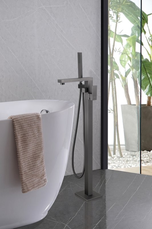 Напольный смеситель для ванны с душем Abber Daheim AF8215NG С ВНУТРЕННЕЙ ЧАСТЬЮ, никель