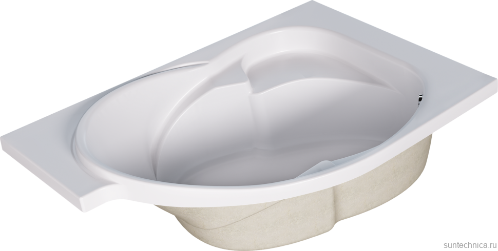 Акриловая ванна Marka One Ergonomika R 175x110 см, угловая, правая, пристенная, белая, асимметричная, с каркасом