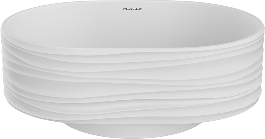 Накладная раковина KERAMA MARAZZI Sabbia 51 матовая белая, овальная, фаянс