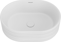 Накладная раковина KERAMA MARAZZI Sabbia 51 матовая белая, овальная, фаянс