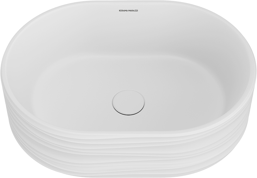 Накладная раковина KERAMA MARAZZI Sabbia 51 матовая белая, овальная, фаянс