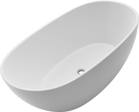 Акриловая ванна BelBagno BB80-1700-W0 170x85 см, отдельностоящая, белая, овальная, на ножках, с донным клапаном