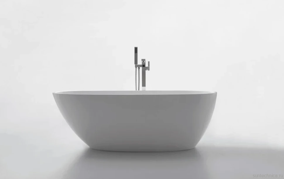 Акриловая ванна BelBagno BB80-1700-W0 170x85 см, отдельностоящая, белая, овальная, на ножках, с донным клапаном