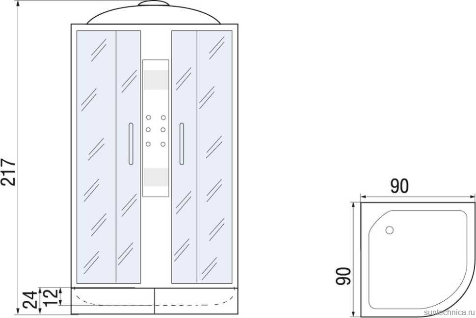 Душевая кабина River Temza 90/24 MT с сиденьем