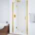 Душевая дверь в нишу Vegas Glass AFP 110 09 01 L вход 73 см, профиль золото, стекло прозрачное