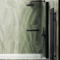 Шторка на ванну Maybahglass MGV-781-6 60x140, профиль черный, стекло сатин