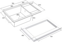 Комплект Мойка Paulmark Flugen 60 PM317850-WH белая + Измельчитель Intenso