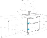 Тумба под раковину AQUATON Дакота 80 белая, выбеленное дерево