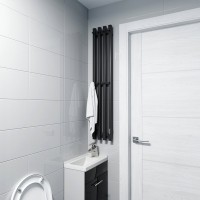 Полотенцесушитель электрический Altasan Проксима СП21120ЧМ 115x20 см, подключение справа, матовый черный, I-образный, из стали