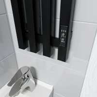 Полотенцесушитель электрический Altasan Проксима СП21120ЧМ 115x20 см, подключение справа, матовый черный, I-образный, из стали