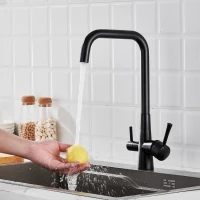 Смеситель для кухни с подключением фильтра Shevanik S528H, черный
