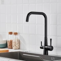 Смеситель для кухни с подключением фильтра Shevanik S528H, черный