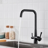 Смеситель для кухни с подключением фильтра Shevanik S528H, черный