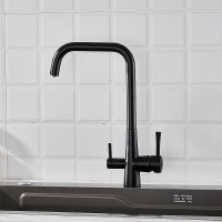 Смеситель для кухни с подключением фильтра Shevanik S528H, черный Смеситель для кухни с подключением фильтра Shevanik S528H, черный