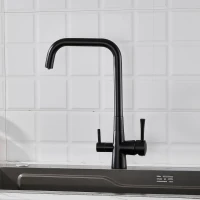 Смеситель для кухни с подключением фильтра Shevanik S528H, черный