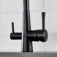 Смеситель для кухни с подключением фильтра Shevanik S528H, черный