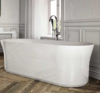 Акриловая ванна Ravak Ypsilon 180x80 см, отдельностоящая, белая, овальная, на ножках, со сливом-переливом